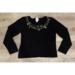 Pink Poodle Vintage Dog Medium Top Black Fancy